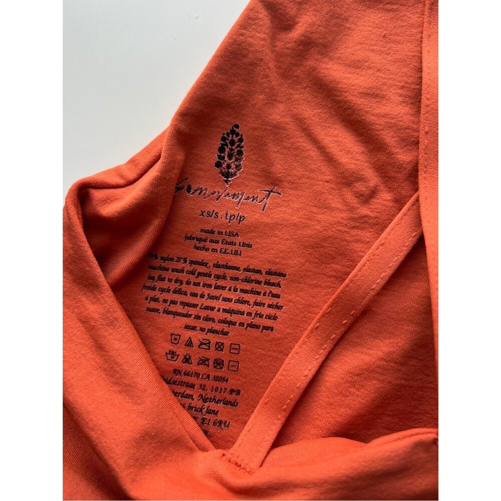Free People Movement Orange Cropped Cami Tank Top Athletic Athleisure Workout - Picture 3 of 4